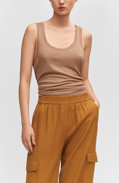 Shop Mango Flowy Cargo Pants In Ochre