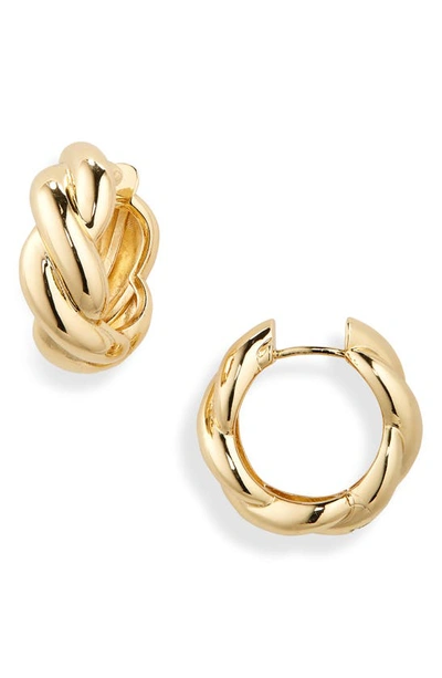 Shop Shashi Devon Braided Hoop Earrings In Gold