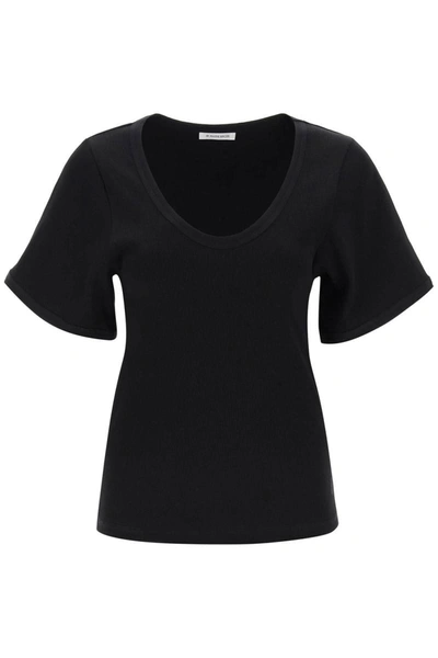 Shop By Malene Birger Lunai Ribbed T-shirt In Black