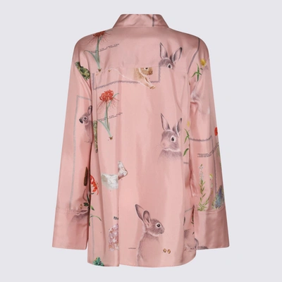 Shop Lanvin Pink Silk Print Shirt