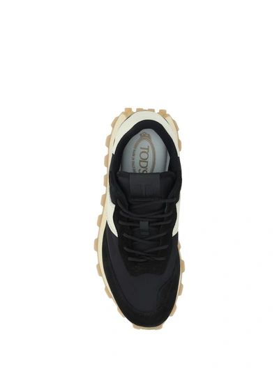 Shop Tod's Sneakers In Nero+white