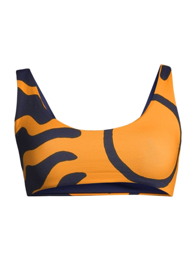 Shop Cala De La Cruz Women's Sonne Sara Scoopneck Bikini Top In Sole Azul