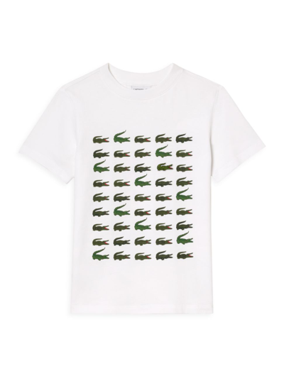 Shop Lacoste Little Boy's & Boy's Croc Print T-shirt In White