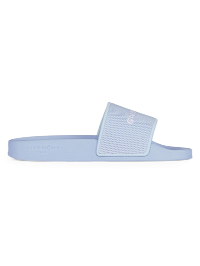 Shop Givenchy Women's Slide Sandals In Rubber In Cloud Blue