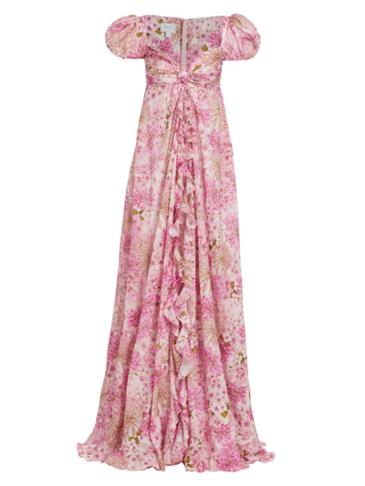 Shop Giambattista Valli Women's Floral Cotton A-line Maxi Dress In Pink