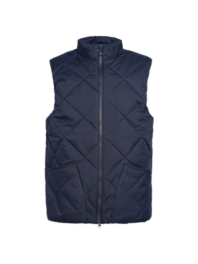 Shop Barbour Men's Lindale Box-quilt Vest In Dark Navy