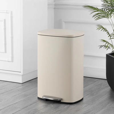 Shop Happimess Connor Rectangular 13-gallon Trash Can With Soft-close Lid And Free Mini Trash Can In Multi