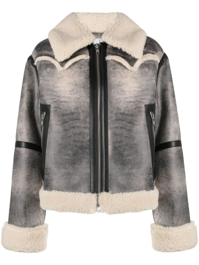 Shop Stand Studio Lessie Faux-shearling Jacket - Women's - Polyester/artificial Fur In Grey