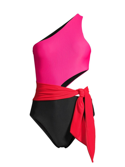 Shop Beach Riot Women's Carlie Cut-out One-piece Swimsuit In Glacier Colorblock