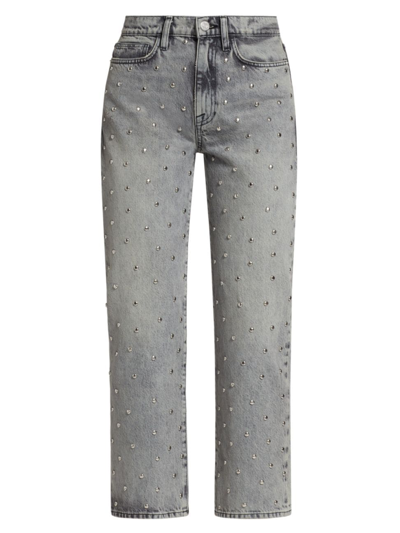 Shop Frame Women's Le Jane Crop Studded Jeans In Subculture