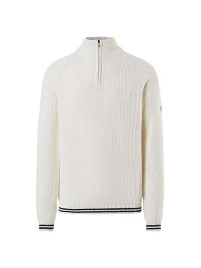 Shop North Sails Men's Wool-blend Half-zip Sweater In Marshmellow