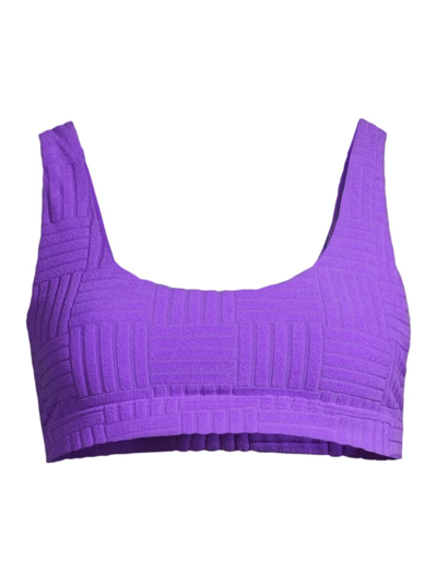 Shop Beach Riot Women's Peyton Textured Bikini Top In Ultra Violet