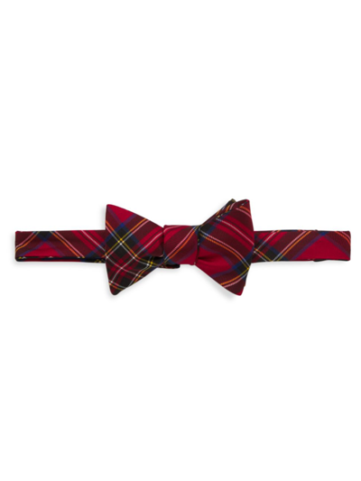 Shop David Donahue Men's Plaid Silk Bow Tie In Stewart