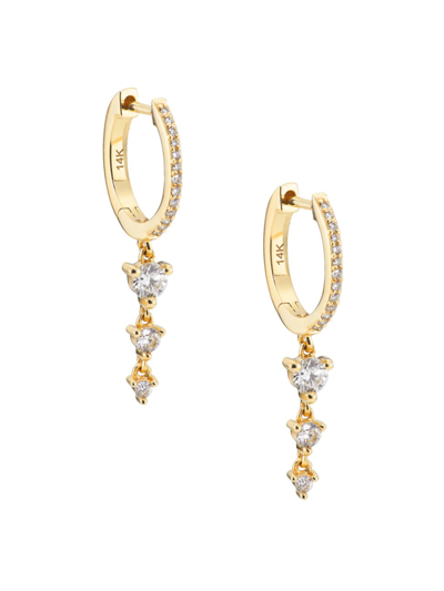 Shop Saks Fifth Avenue Women's 14k Yellow Gold & 0.30 Tcw Diamond Drop Earrings