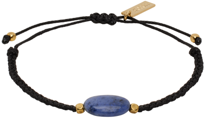 Shop Isabel Marant Black & Blue Chumani Bracelet In Bkbu Black/blue