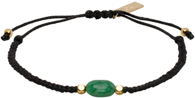 Shop Isabel Marant Black & Green Chumani Bracelet In Bkam Black/amazon