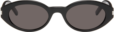 Shop Saint Laurent Black Sl 567 Sunglasses In 001 Shiny Black