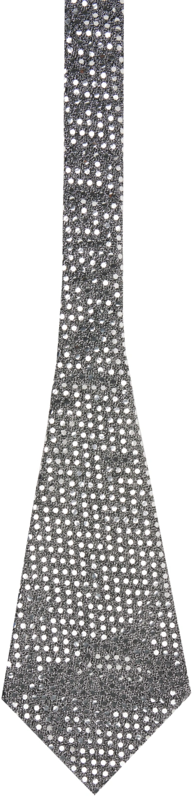 Shop Erl Silver Sequin Tie In 1 Silver