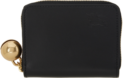 Shop Burberry Black Ekd Leather Zip Wallet