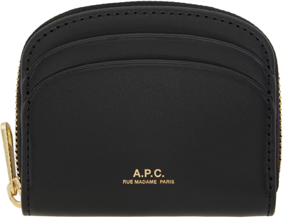 Shop Apc Black Demi-lune Mini Compact Wallet In Lzz Black