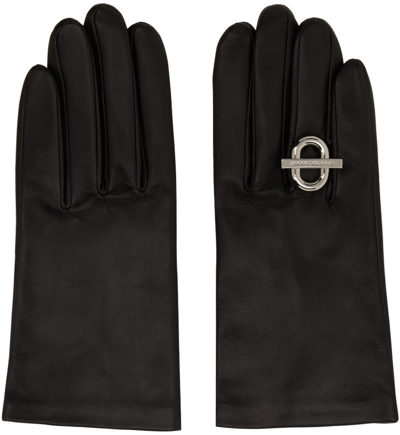 Shop Rabanne Black Link Gloves In P001 Black