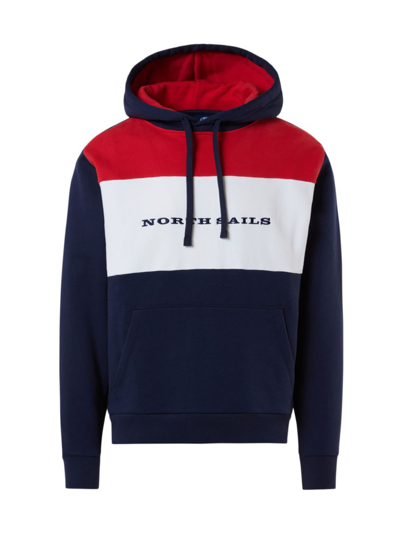 Shop North Sails Men's Colorblocked Logo Hoodie In Blue Red