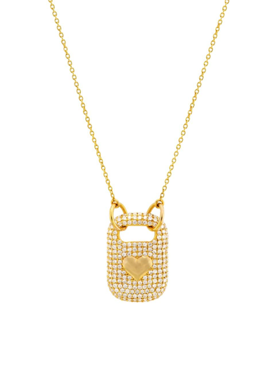 Shop Nina Gilin Women's 14k Yellow Gold & 0.92 Tcw Diamond Heart Pendant Necklace
