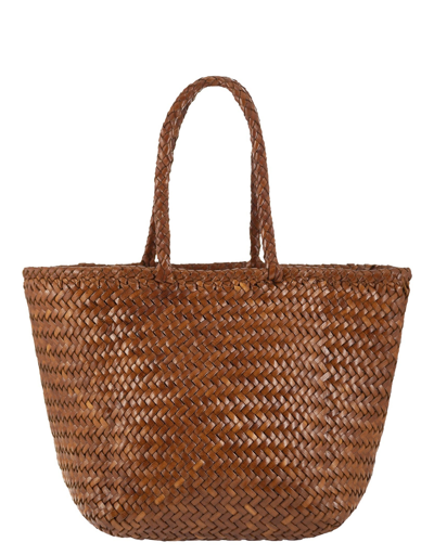 Shop Dragon Diffusion Sacs À Main Grace Basket - Woven Leather Bag In Marron