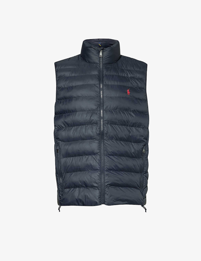 Shop Polo Ralph Lauren Padded Recycled-nylon Gilet In Navy