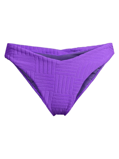 Shop Beach Riot Women's Vanessa Textured Bikini Bottom In Ultra Violet