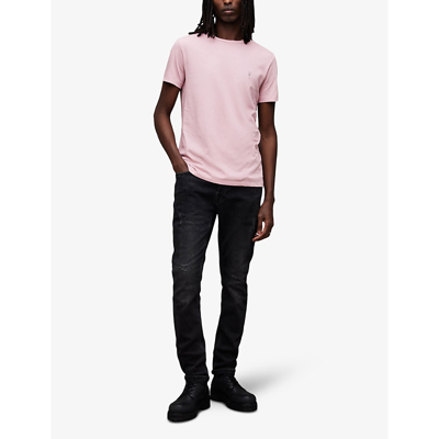 Shop Allsaints Men's Hazy Pink Tonic Crewneck Cotton-jersey T-shirt