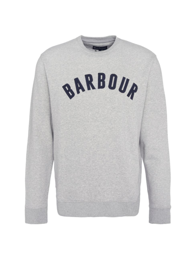 Shop Barbour Men's Addington Crewneck Sweatshirt In Grey Marl