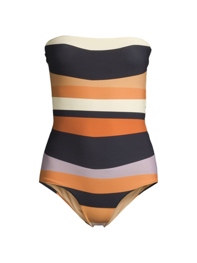 Shop Cala De La Cruz Women's Sonne Alison Strapless One-piece Swimsuit In Banda
