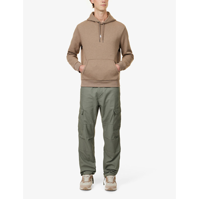 Shop Polo Ralph Lauren Men's Dk Taupe Heather Logo-embroidered Cotton And Recycled-polyester-blend Hoody