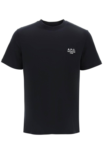 Shop Apc Raymond T-shirt With Embroidered Logo In Black