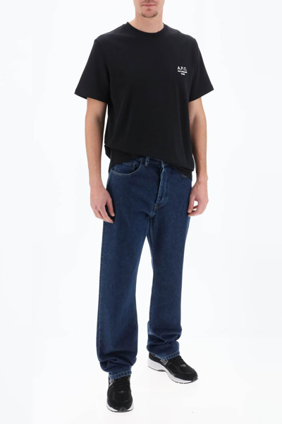 Shop Apc Raymond T-shirt With Embroidered Logo In Black