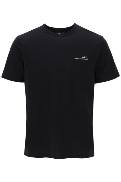 Shop Apc Item T-shirt With Logo Print In Black
