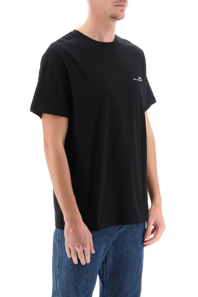 Shop Apc Item T-shirt With Logo Print In Black