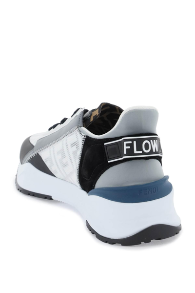 Shop Fendi Flow Sneakers In Black,white,grey