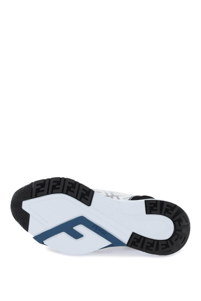 Shop Fendi Flow Sneakers In Black,white,grey