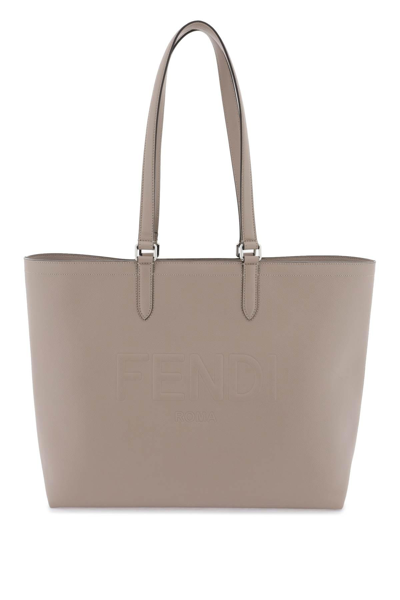 Shop Fendi Roma Shopping Bag In Neutro