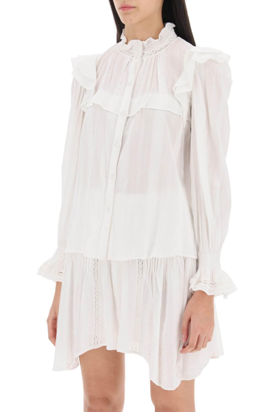 Shop Marant Etoile Jatedy Shirt With Jacquard Details In White