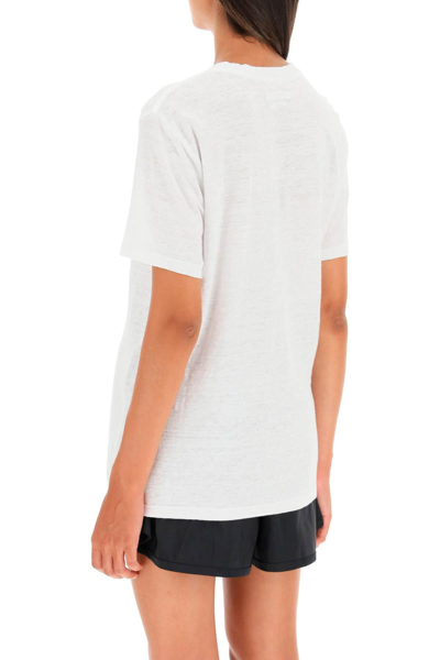 Shop Marant Etoile Zewel T-shirt With Flocked Logo In White