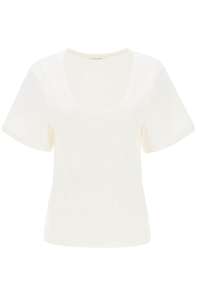 Shop By Malene Birger Lunai Ribbed T-shirt In White