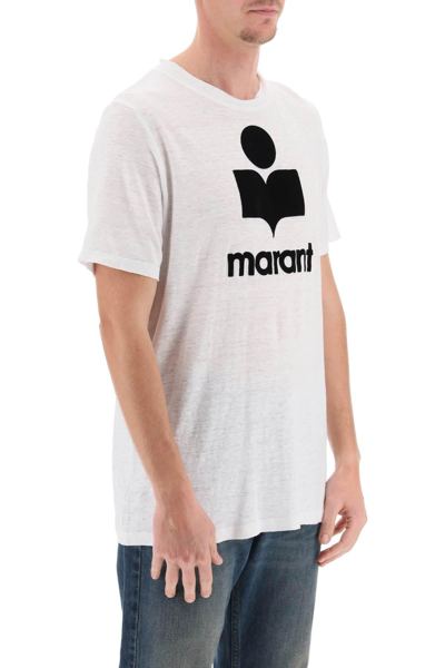 Shop Marant Karman T-shirt With Flocked Logo In White