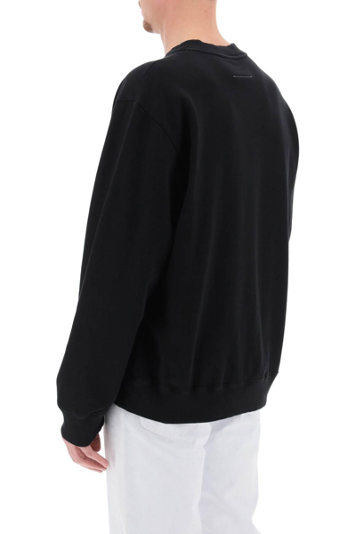 Shop Mm6 Maison Margiela Sweatshirt With Numeric Logo Print In Black