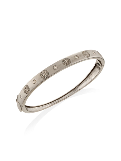 Shop Nina Gilin Women's Black Rhodium-plated & 0.80 Tcw Diamond Hinge Bracelet In Silver