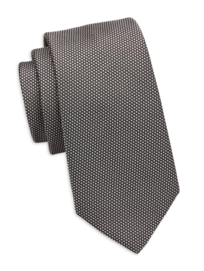 Shop Saks Fifth Avenue Men's Collection Micro Tweed Neck Tie In Oyster Mushroom