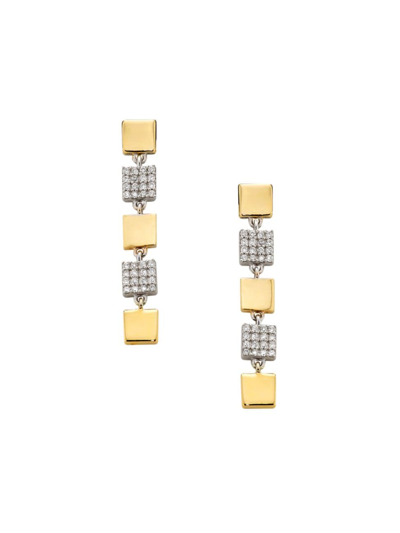 Shop Nina Gilin Women's 14k Yellow & White Gold & 0.20 Tcw Diamond Drop Earrings In Yellow Gold