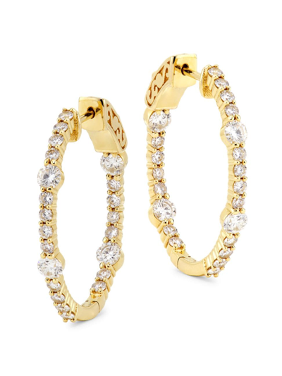 Shop Saks Fifth Avenue Women's 14k Yellow Gold & 1.53 Tcw Diamond Hoop Earrings
